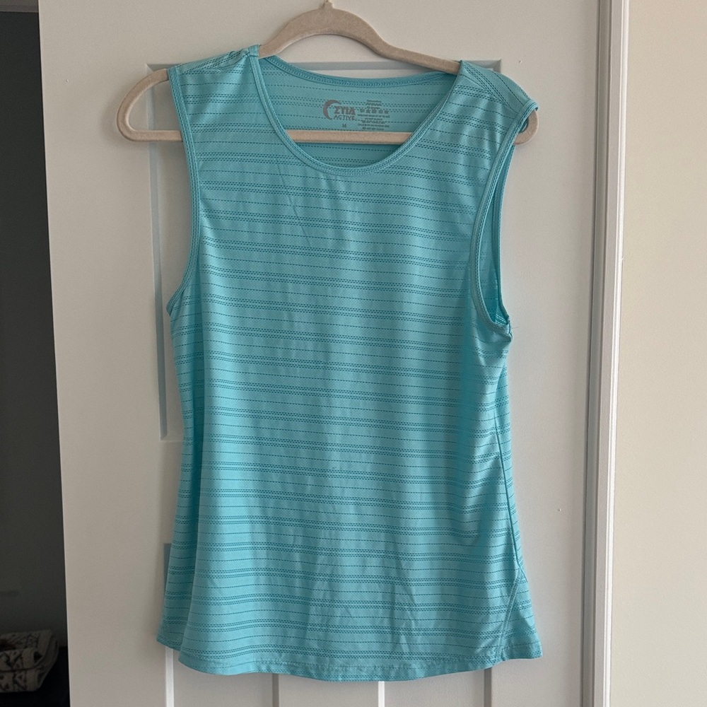 ZYIA Aqua Striped Tank Top